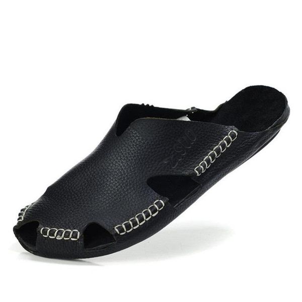 slippers men's summer leisure fashion leather rubber soles breathable sandals.sandalias de cuero los hombres, Black
slippers men's summer leisure fashion leather rubber soles breathable sandals.sandalias de cuero los hombres, Black