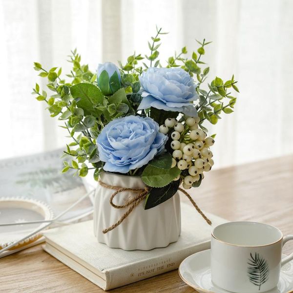 decorative flowers & wreaths artificial flower set ceramic rope vase rose plant pot home decoration fake
decorative flowers & wreaths artificial flower set ceramic rope vase rose plant pot home decoration fake