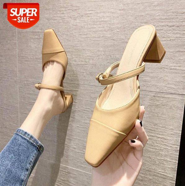women's shoes, net celebrity mid-heeled thick-heeled baotou half-drag, lazy high-heeled sandals and slippers women #kr29, Black
women's shoes, net celebrity mid-heeled thick-heeled baotou half-drag, lazy high-heeled sandals and slippers women #kr29, Black