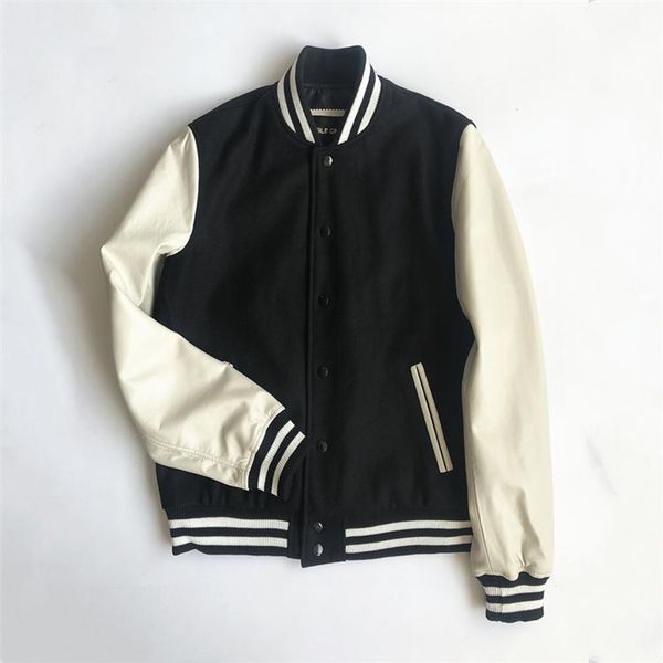 winter real leather sleeves varsity jacket men wool baseball letterman coat plus size 5xl men's jackets, Black;brown
winter real leather sleeves varsity jacket men wool baseball letterman coat plus size 5xl men's jackets, Black;brown