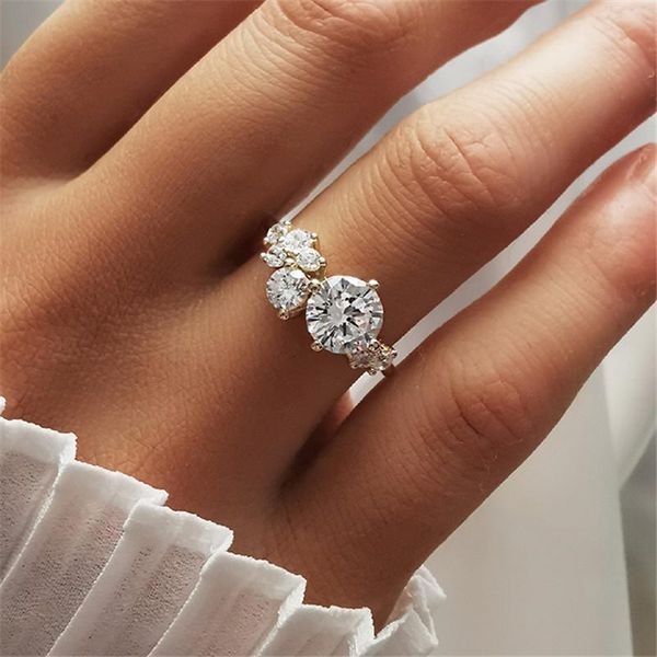 wedding rings classic female white zircon stone ring dainty gold silver color engagement charm crystal round for women, Slivery;golden
wedding rings classic female white zircon stone ring dainty gold silver color engagement charm crystal round for women, Slivery;golden