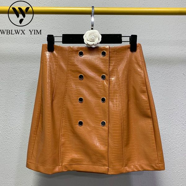autumn women pu leather skirt mini fashion double breasted pockets a-line high waist short skirts clothing, Black
autumn women pu leather skirt mini fashion double breasted pockets a-line high waist short skirts clothing, Black