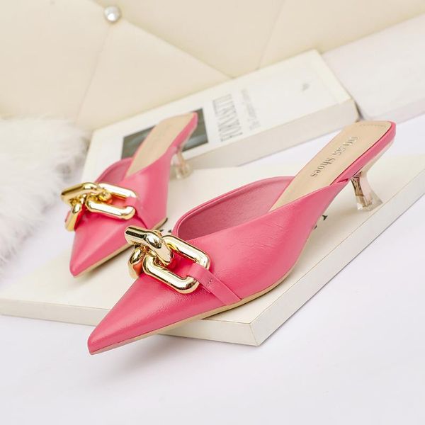 sandals korean-style fashion women slides gold chain pointed-toe ladies mules high heels med 5cm pumps summer 2021, Black
sandals korean-style fashion women slides gold chain pointed-toe ladies mules high heels med 5cm pumps summer 2021, Black