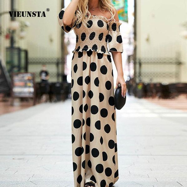 casual dresses 2xl spring dot short sleeves pleated summer women one-shoulder maxi dress elegant slash neck beach long party, Black;gray
casual dresses 2xl spring dot short sleeves pleated summer women one-shoulder maxi dress elegant slash neck beach long party, Black;gray