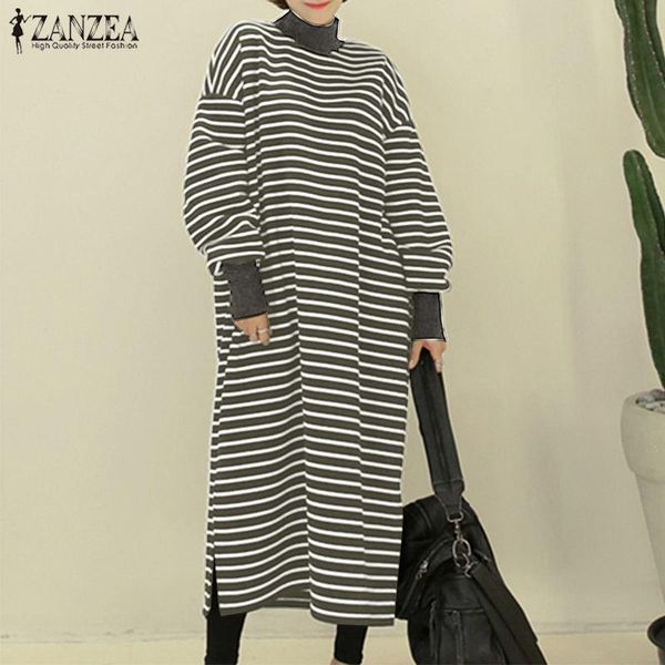 casual dresses women autumn sweatshirt dress vintage turtleneck long sleeve striped sundress zanzea stylish party vestidos loose pullover ro, Black;gray
casual dresses women autumn sweatshirt dress vintage turtleneck long sleeve striped sundress zanzea stylish party vestidos loose pullover ro, Black;gray