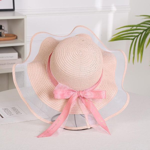wide brim hats korean style woman straw gauze joint bow ribbon large sunshade ins celebrity outing fashion beach holiday glacier hat, Blue;gray
wide brim hats korean style woman straw gauze joint bow ribbon large sunshade ins celebrity outing fashion beach holiday glacier hat, Blue;gray