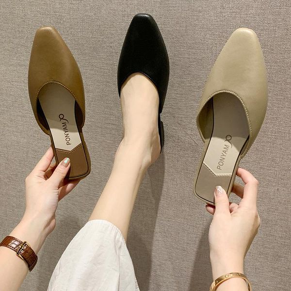 fashion pvc slipper women 2021 summer wear outdoor casual pointed toe half slippers female baotou indoor flat mules, Black
fashion pvc slipper women 2021 summer wear outdoor casual pointed toe half slippers female baotou indoor flat mules, Black