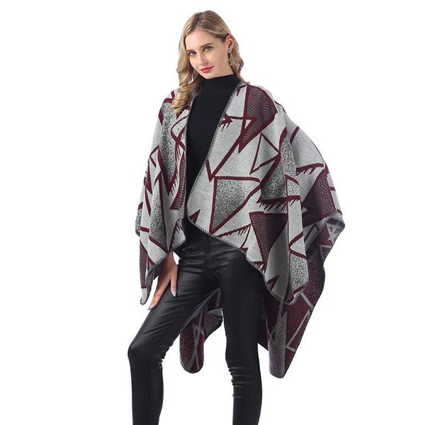 scarves spring and autumn fashion trendy cloak women's stitching geometric printing imitation cashmere comfortable thick warm shawl, Blue;gray
scarves spring and autumn fashion trendy cloak women's stitching geometric printing imitation cashmere comfortable thick warm shawl, Blue;gray