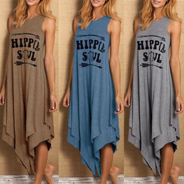 women hippie soul letter printed dress summer sleeveless o-neck tank dress casual loose plus size irregular hem long dresses, Black;gray
women hippie soul letter printed dress summer sleeveless o-neck tank dress casual loose plus size irregular hem long dresses, Black;gray