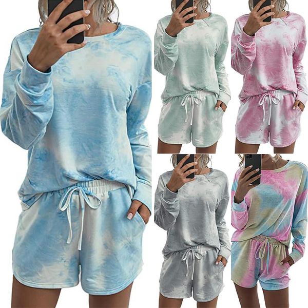 women's tracksuits women tie dye set long sleeve crew neck shorts pyjamas casual loose fit loungewear outfits ladies fashion clothes, Gray
women's tracksuits women tie dye set long sleeve crew neck shorts pyjamas casual loose fit loungewear outfits ladies fashion clothes, Gray