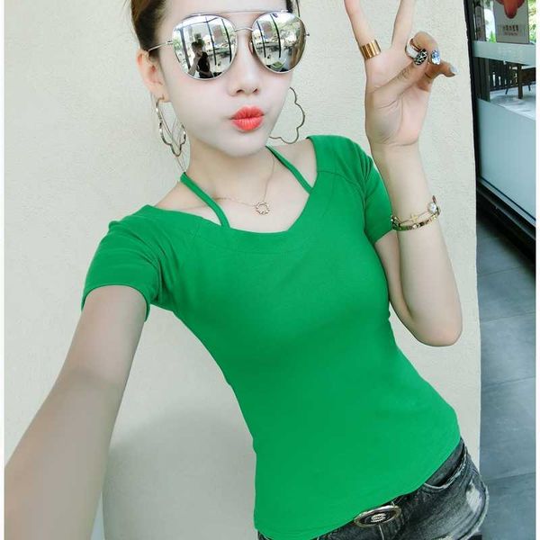women t shirt short sleeve cross strap tee women cotton casual summer tees shirt femme plus size clothing 210604, White
women t shirt short sleeve cross strap tee women cotton casual summer tees shirt femme plus size clothing 210604, White