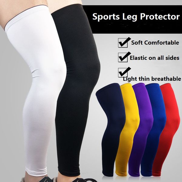 Image of Compression Leg Sleeves for Basketball Football Sports Knee Warmers Protector Solid Color Thigh and Shank Protective Gear Wholesale