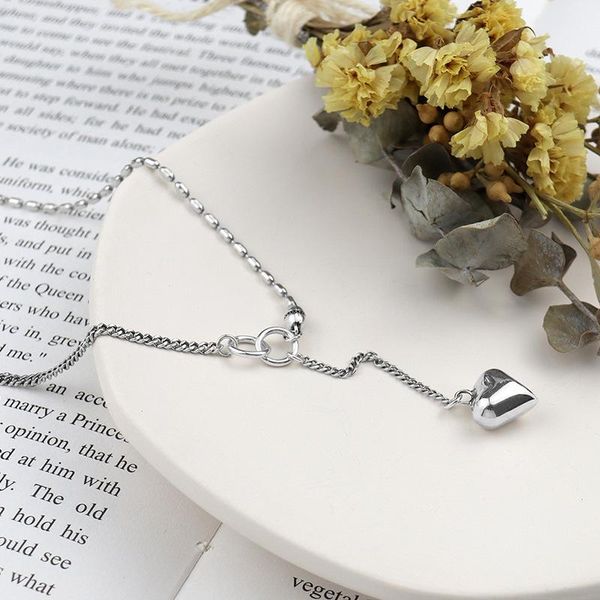 heart drop pendant asymmetry necklace for women punk charms bead link long sweater chains neck jewelry gifts necklaces, Silver
heart drop pendant asymmetry necklace for women punk charms bead link long sweater chains neck jewelry gifts necklaces, Silver