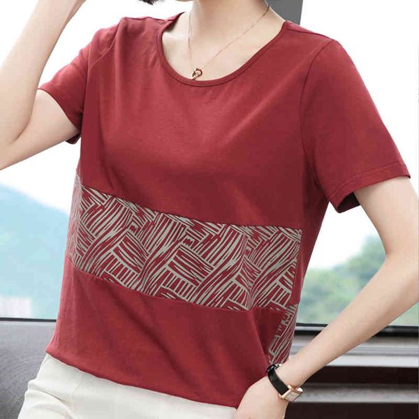 women's t-shirt print patchwork t women summer fashion short sleeve cotton tshirt plus size woman clothes tee femme qeay, White
women's t-shirt print patchwork t women summer fashion short sleeve cotton tshirt plus size woman clothes tee femme qeay, White