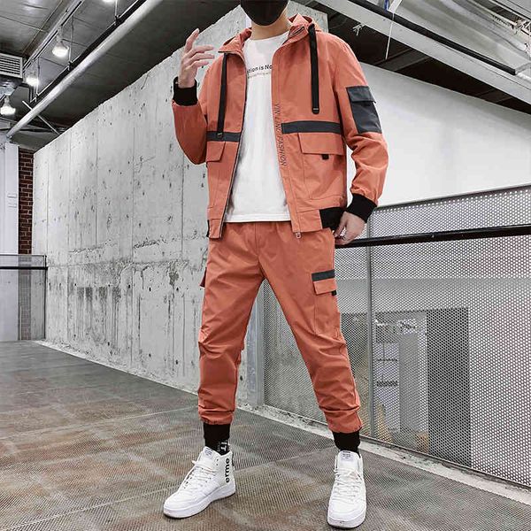 men's tracksuits hip hop workwear jacket mens tracksuit jacket+pants 2pc sets baseball loose zipper 2021 spring coat & long pants, Gray
men's tracksuits hip hop workwear jacket mens tracksuit jacket+pants 2pc sets baseball loose zipper 2021 spring coat & long pants, Gray
