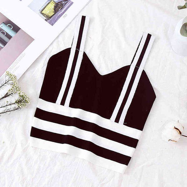strips crop striped spaghetti straps black summer cotton woman crop female, White
strips crop striped spaghetti straps black summer cotton woman crop female, White