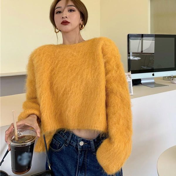 women's sweaters sweater korean pullover loose autumn and winter fashion split mohair yellow long sleeve round neck knitting jumper nov, White;black
women's sweaters sweater korean pullover loose autumn and winter fashion split mohair yellow long sleeve round neck knitting jumper nov, White;black