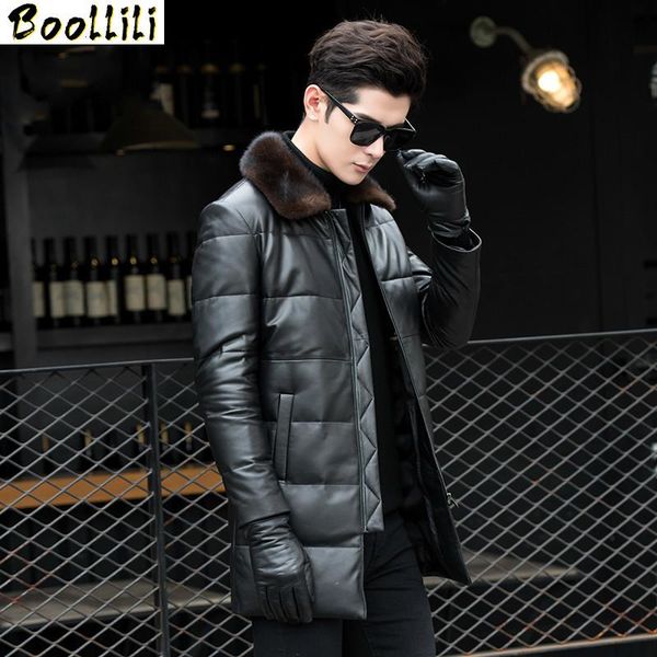 men's leather & faux boollili genuine jacket men winter duck down sheepskin coat collar chaqueta cuero hombre, Black
men's leather & faux boollili genuine jacket men winter duck down sheepskin coat collar chaqueta cuero hombre, Black