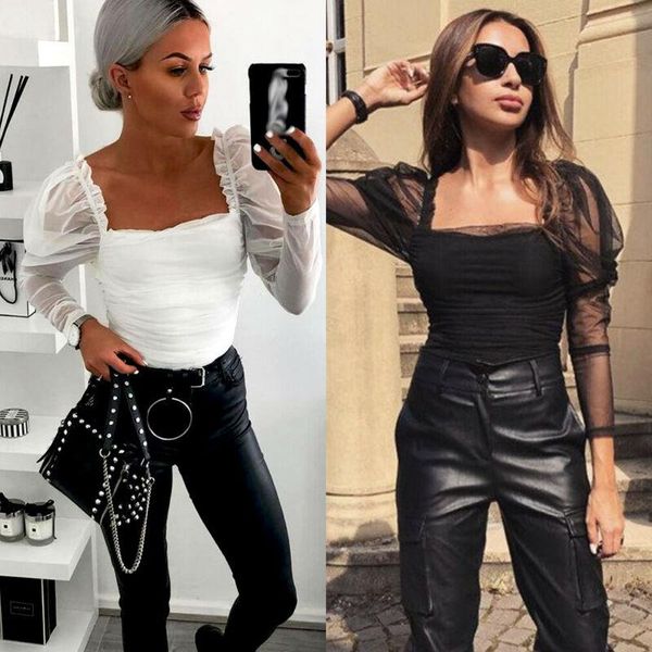 women's t-shirt 2021 autumn long sleeve solid puff square neck slim bodycon casual crop, White
women's t-shirt 2021 autumn long sleeve solid puff square neck slim bodycon casual crop, White