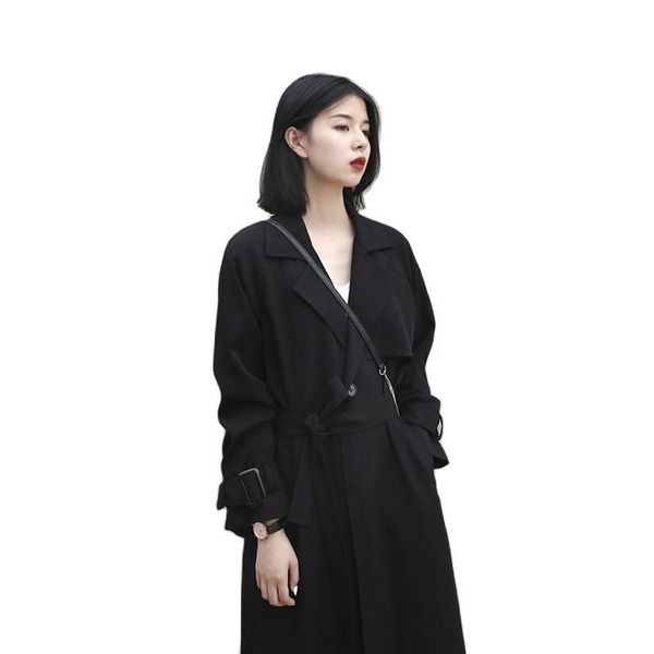 women's trench coats british style windbreaker 2021 mid-length loose korean drape black ladies spring autumn coat women outerwear f989, Tan;black
women's trench coats british style windbreaker 2021 mid-length loose korean drape black ladies spring autumn coat women outerwear f989, Tan;black