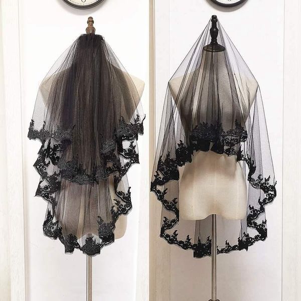 bridal veils fingertip short tulle wedding 1 layer comb white ivory black lace edge veil bride for marriage accessories
bridal veils fingertip short tulle wedding 1 layer comb white ivory black lace edge veil bride for marriage accessories