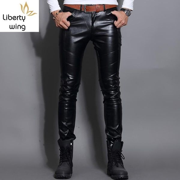 men's pants fashion pu leather mens winter fleece lining motorcycle punk man slim fit trousers night club skinny, Black
men's pants fashion pu leather mens winter fleece lining motorcycle punk man slim fit trousers night club skinny, Black