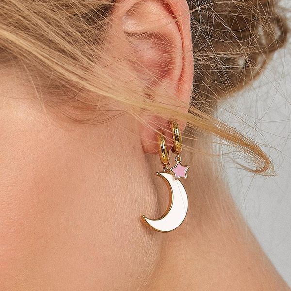 hoop & huggie enamel white pink moon star small earring for women asymmetric cute earrings kids students summer, Golden;silver
hoop & huggie enamel white pink moon star small earring for women asymmetric cute earrings kids students summer, Golden;silver