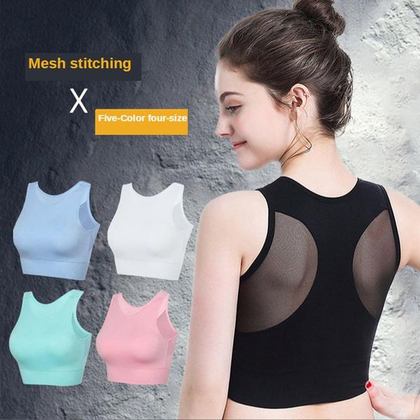 unreeled beauty back splice mesh sports bra shockproof yoga gym vest type underwear female breathable workout clothing, White;black
unreeled beauty back splice mesh sports bra shockproof yoga gym vest type underwear female breathable workout clothing, White;black