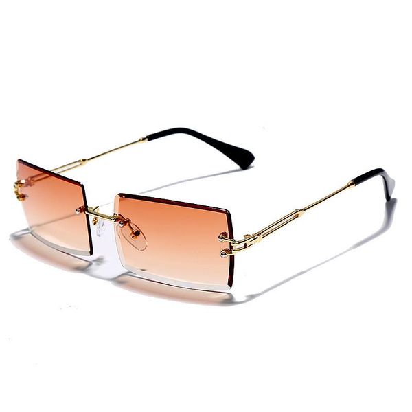 sunglasses rimless rectangle fashion women men shades small square sun glasses for female summer traveling brown oculos, White;black
sunglasses rimless rectangle fashion women men shades small square sun glasses for female summer traveling brown oculos, White;black
