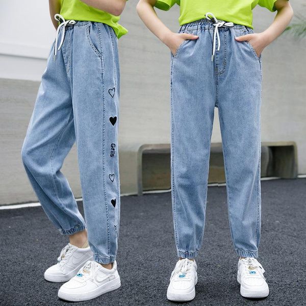jeans girls casual trousers summer letter printed denim pants kids children loose bottoms clothing teen clothes, Blue
jeans girls casual trousers summer letter printed denim pants kids children loose bottoms clothing teen clothes, Blue