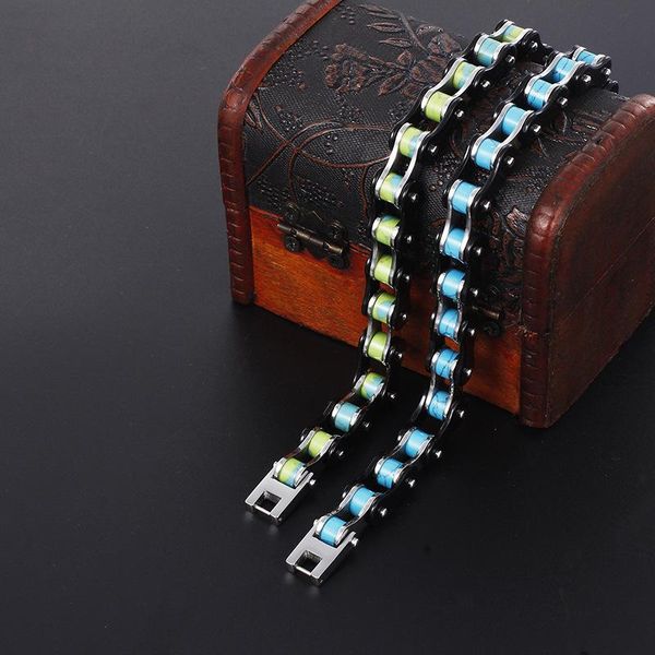 link, chain direct factory price stainless steel jewelry fashion wild motorcycle bracelet men's wholesale, Black
link, chain direct factory price stainless steel jewelry fashion wild motorcycle bracelet men's wholesale, Black