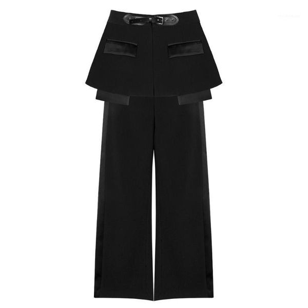 women's pants & capris trousers trousers, wide leg pants, two straight fashionable temperament, special, Black;white