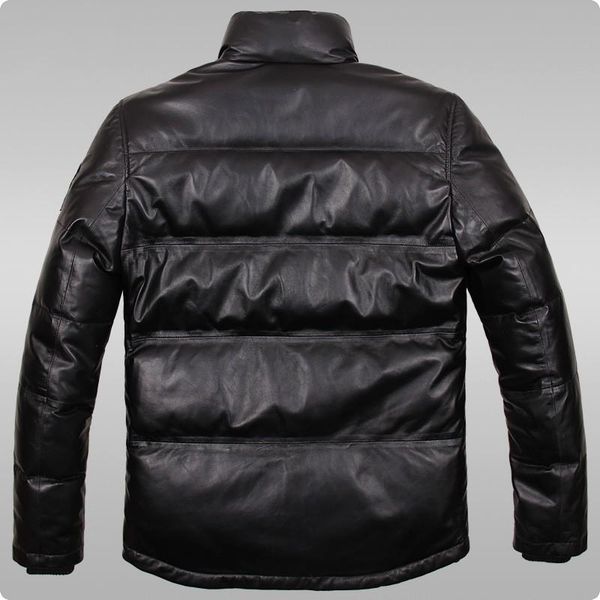 men's leather & faux arrival sheepskin genuine duck down jacket winter short male coat stand collar chaqueta de cuero, Black
men's leather & faux arrival sheepskin genuine duck down jacket winter short male coat stand collar chaqueta de cuero, Black
