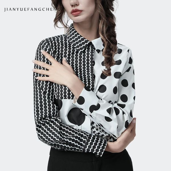 women's blouses & shirts fashion color block womens long sleeve polka dots shirt 2021 autumn turn-down collar button-down female work w, White
women's blouses & shirts fashion color block womens long sleeve polka dots shirt 2021 autumn turn-down collar button-down female work w, White