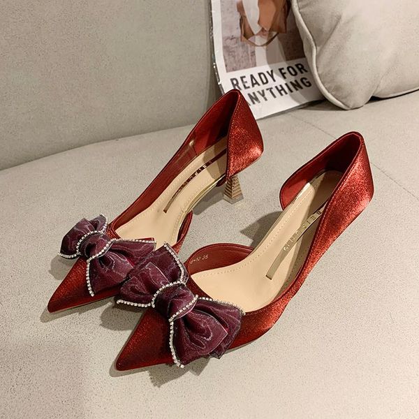 red butterfly wedding bridal shoes woman pumps elegant pointed toe silk office lady summer heels sandals dress, Black
red butterfly wedding bridal shoes woman pumps elegant pointed toe silk office lady summer heels sandals dress, Black