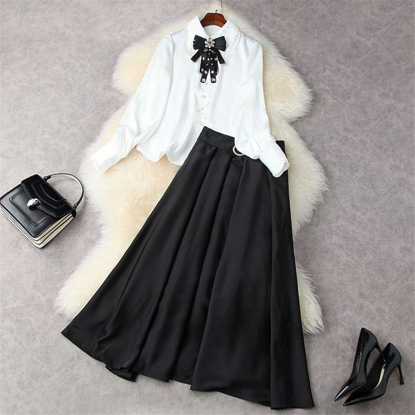 spring designers two pieces elegant flashlight clothes jacket embroidered shirt and skirt suit party, Black
spring designers two pieces elegant flashlight clothes jacket embroidered shirt and skirt suit party, Black