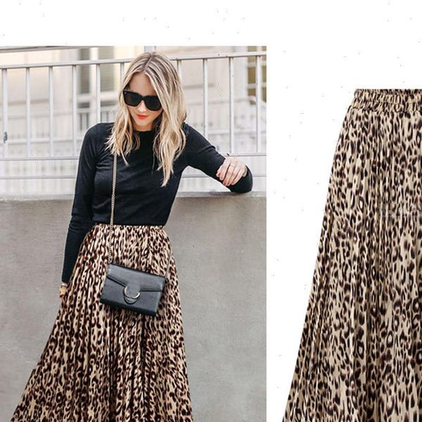 leopard womens skirt print pleated long women elastic high waist chiffon skirts summer elegant female bottom streetwear, Black
leopard womens skirt print pleated long women elastic high waist chiffon skirts summer elegant female bottom streetwear, Black