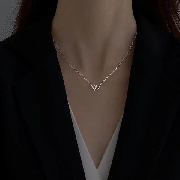 chains vintage double v rhinestone letter w layered metal chain necklace for women dangle drop pendant short clavicle, Silver
chains vintage double v rhinestone letter w layered metal chain necklace for women dangle drop pendant short clavicle, Silver