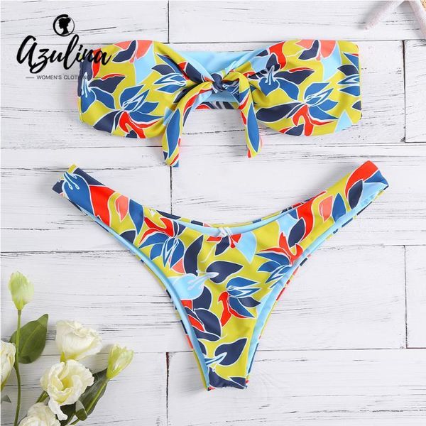 women's swimwear azulina colorful printed bikini 2021 padded bandeau set low waist high cut swimsuit women wrap bandage bathing suit, White;black
women's swimwear azulina colorful printed bikini 2021 padded bandeau set low waist high cut swimsuit women wrap bandage bathing suit, White;black