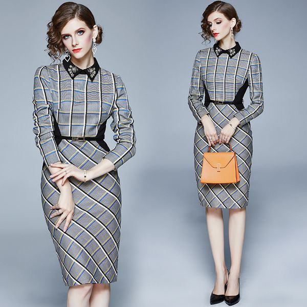 women's net red autumn 2021 plaid dress shirt collar nail bead wrap hip one-step skirt slim fit, Black;gray
women's net red autumn 2021 plaid dress shirt collar nail bead wrap hip one-step skirt slim fit, Black;gray
