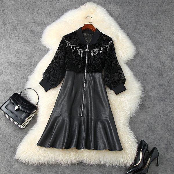 casual dresses fall autumn 4/5 sleeve round neck black zipper tassel panelled mermaid dress elegant lo14t11393 0rlp, Black;gray
casual dresses fall autumn 4/5 sleeve round neck black zipper tassel panelled mermaid dress elegant lo14t11393 0rlp, Black;gray