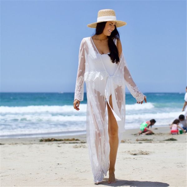 see through white lace long kimono cardigan plus size summer beach wear scollap edge womens and blouses n1027 210416, White;black
see through white lace long kimono cardigan plus size summer beach wear scollap edge womens and blouses n1027 210416, White;black