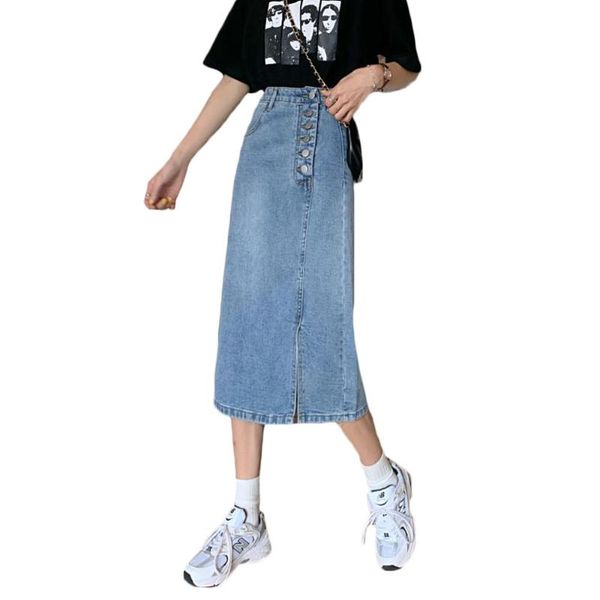 blue split denim skirt women 2021 spring and summer casual high waist slim a-line mid-long skirts female ns2555, Black
blue split denim skirt women 2021 spring and summer casual high waist slim a-line mid-long skirts female ns2555, Black