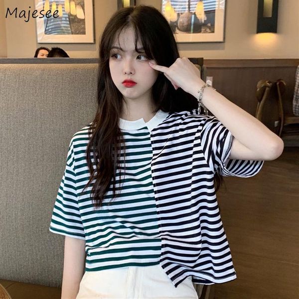 women's t-shirt short sleeve t-shirts women striped asymmetrical design korean style fashion simple classic casual loose soft slim fema, White
women's t-shirt short sleeve t-shirts women striped asymmetrical design korean style fashion simple classic casual loose soft slim fema, White