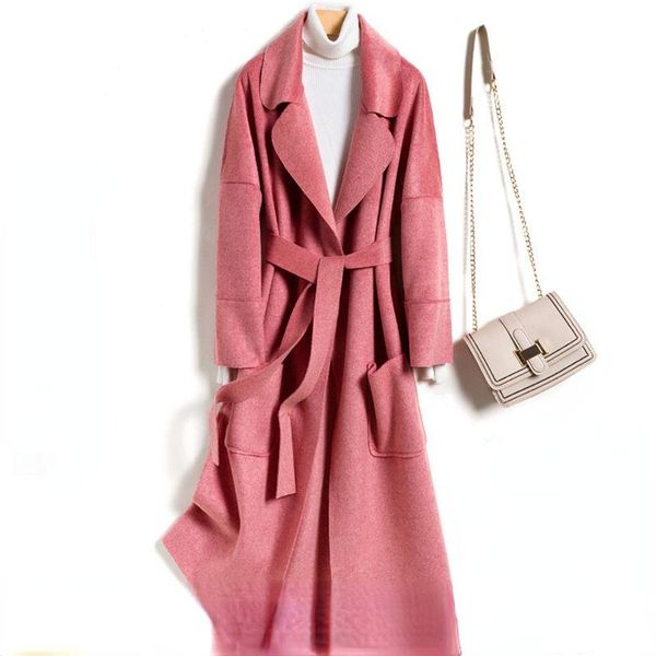 women's wool & blends winter ladies elegant lapel outerwear female long sleeve casual coats high fashion solid overcoat a301, Black
women's wool & blends winter ladies elegant lapel outerwear female long sleeve casual coats high fashion solid overcoat a301, Black