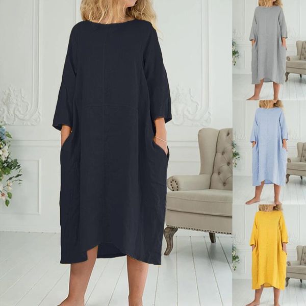 casual dresses vintage solid color printed summer dress celmia bohemian women 3/4 sleeve holiday loose party sundress pockets, Black;gray
casual dresses vintage solid color printed summer dress celmia bohemian women 3/4 sleeve holiday loose party sundress pockets, Black;gray