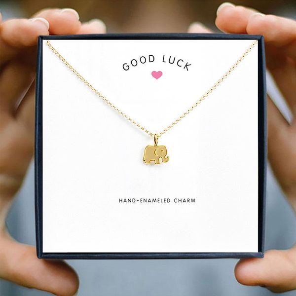 pendant necklaces good luck elephant gold necklace clavicle short golden plated chain animal wish card christmas gift for girlfriend, Silver
pendant necklaces good luck elephant gold necklace clavicle short golden plated chain animal wish card christmas gift for girlfriend, Silver