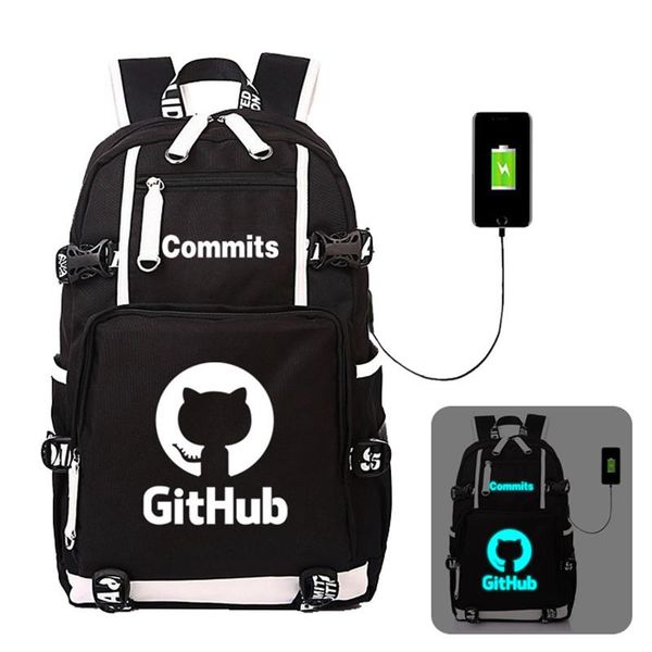 backpack it git hub commits with usb luminous bags github laptravel school teenagers rucksack gift cosplay
backpack it git hub commits with usb luminous bags github laptravel school teenagers rucksack gift cosplay