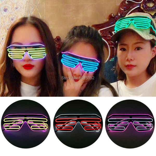party masks cosplay light up el wire glasses steady on flashing shutter men women halloween glowing led eyewear
party masks cosplay light up el wire glasses steady on flashing shutter men women halloween glowing led eyewear