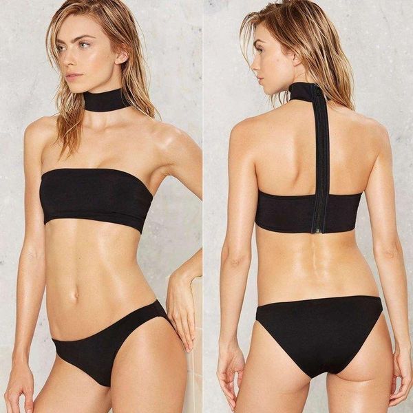two-piece suits womens swimming low waist swimwear push up paded retro style bikini sets costume zip swimsuit solid black
two-piece suits womens swimming low waist swimwear push up paded retro style bikini sets costume zip swimsuit solid black